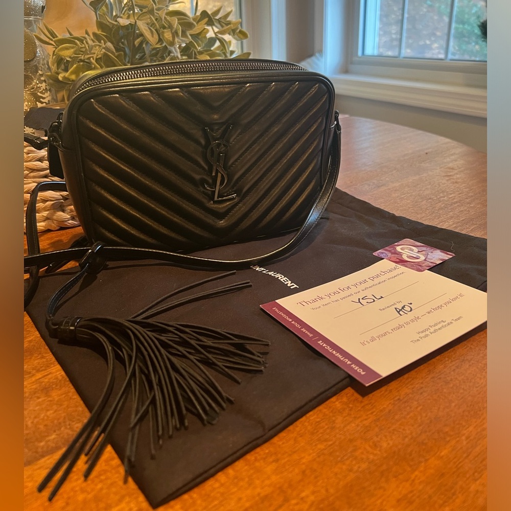 Saint Laurent YSL Lou Medium Camera Bag in Quilted Leather
